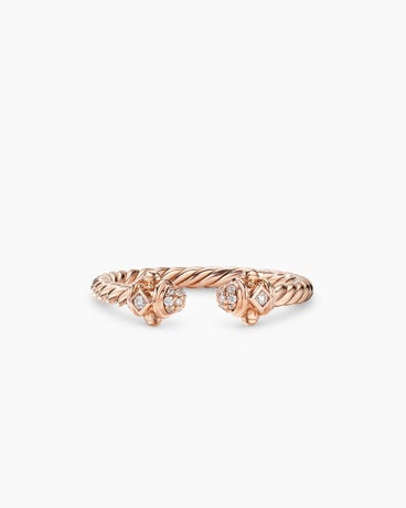 Renaissance Ring in 18K Rose Gold with Pavé, 2.3mm