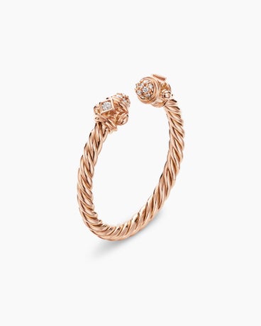 Renaissance Ring in 18K Rose Gold with Diamonds, 2.3mm