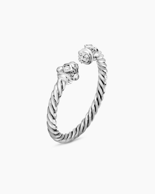 Womens Renaissance Ring in 18K White Gold with Diamonds, 2.3mm