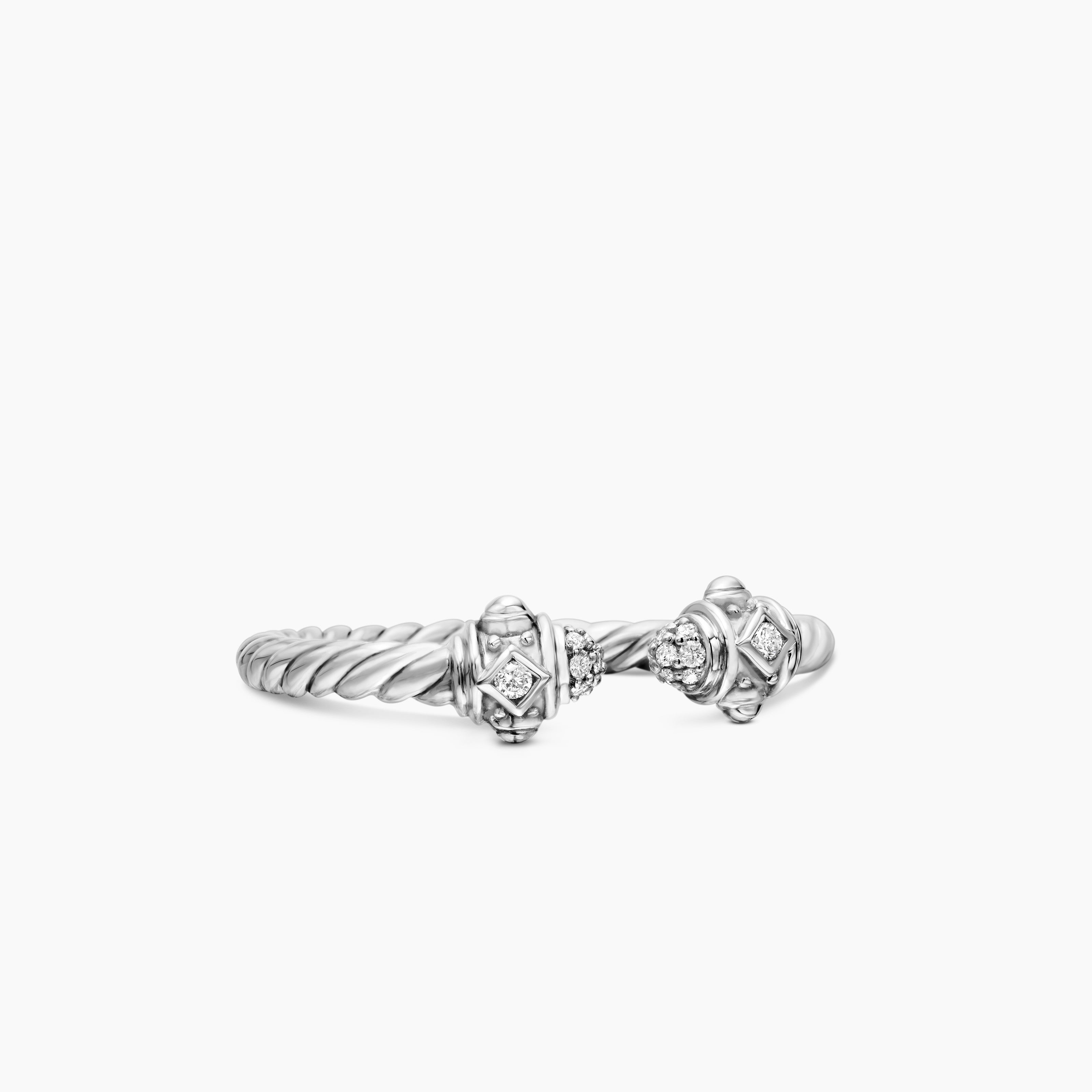 Womens Renaissance Ring in 18K White Gold with Diamonds, 2.3mm