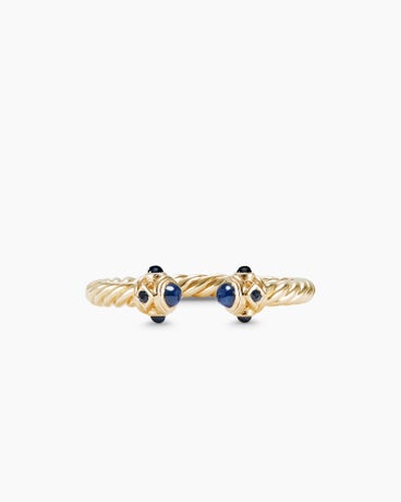 Renaissance Ring in 18K Yellow Gold with Blue Sapphires, 2.3mm