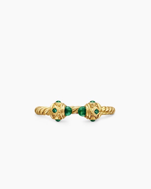 Womens Renaissance® Ring in 18K Yellow Gold with Emeralds, 2.3mm