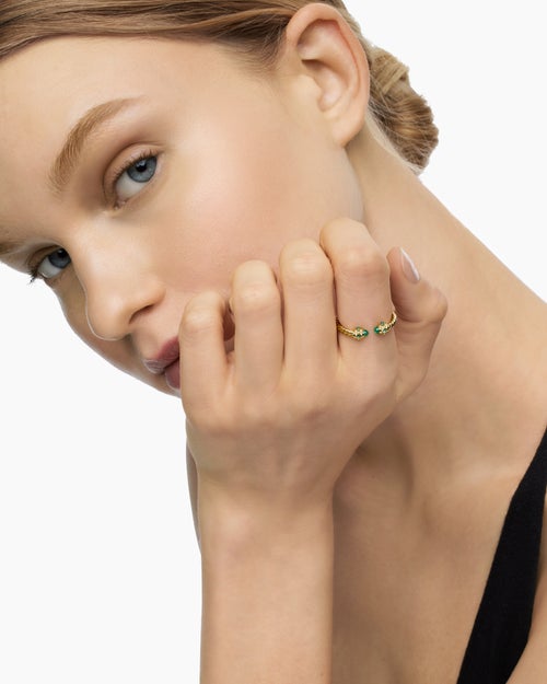 Womens Renaissance® Ring in 18K Yellow Gold with Emeralds, 2.3mm