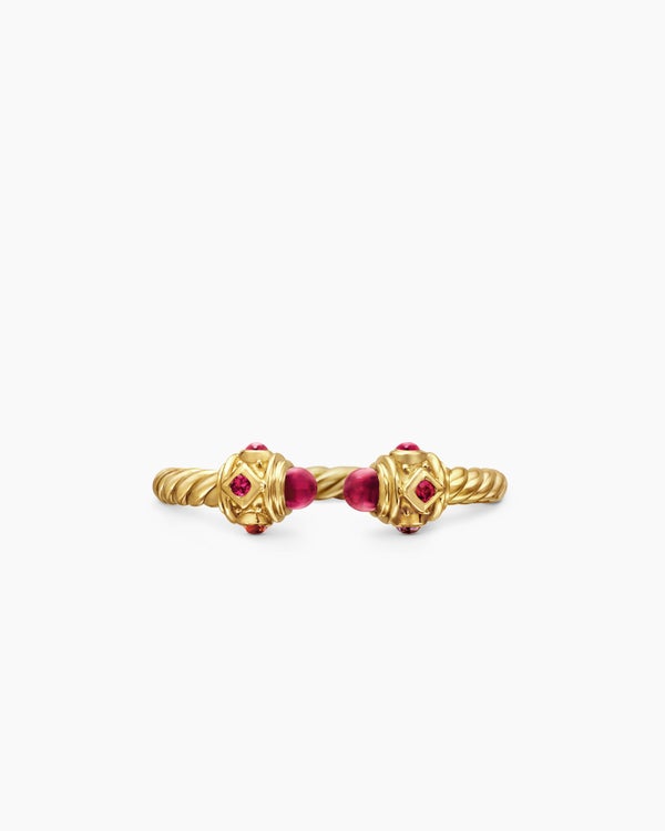 Renaissance Ring in 18K Yellow Gold with Rubies, 2.3mm