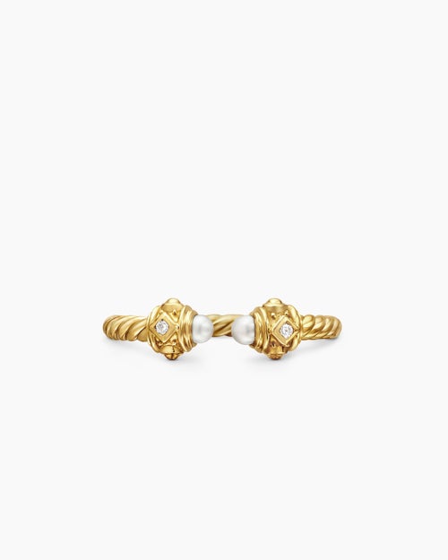 Womens Renaissance Ring in 18K Yellow Gold with Diamonds, 2.3mm