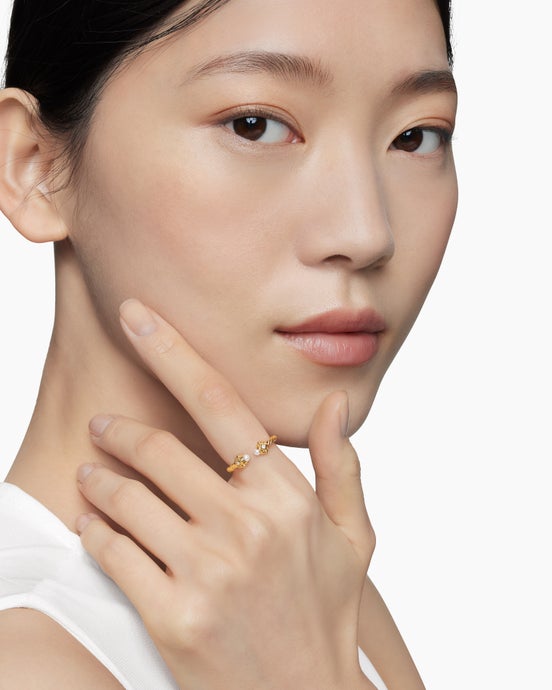 Renaissance® Ring in 18K Yellow Gold with Pearls and Diamonds, 2.3mm