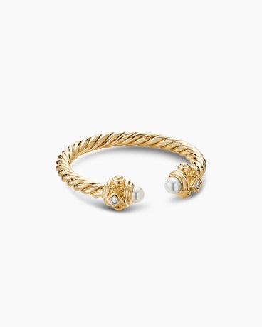 Renaissance Ring in 18K Yellow Gold with Pearls and Diamonds, 2.3mm