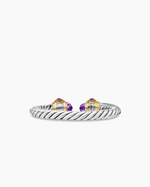 Womens Renaissance® Ring in Sterling Silver with 14K Yellow Gold, Amethyst and Diamonds, 2.3mm