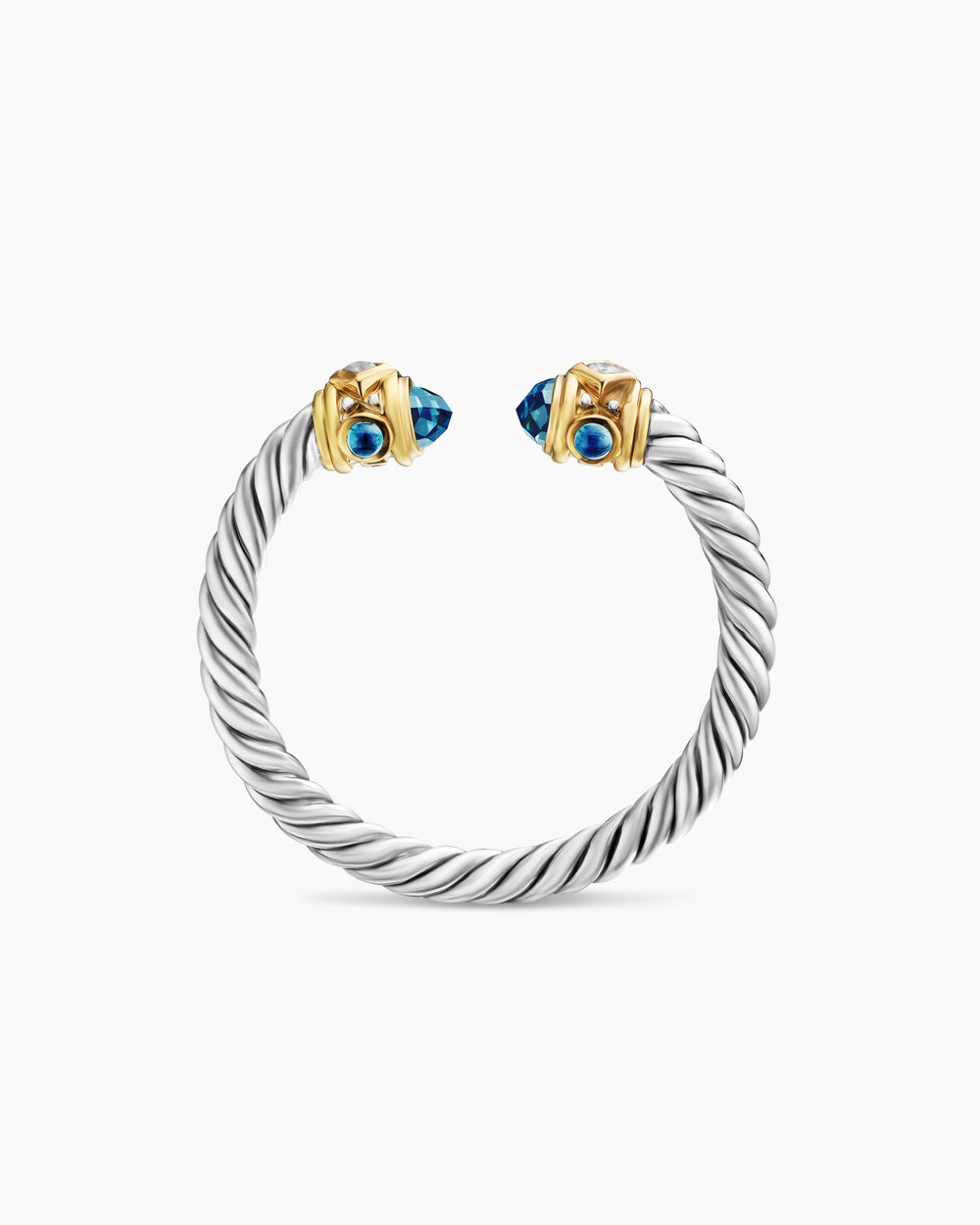 Womens Renaissance Ring in Sterling Silver with 14K Yellow Gold and Diamonds, 2.3mm