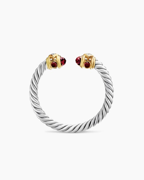 Womens Renaissance Ring in Sterling Silver with 14K Yellow Gold and Diamonds, 2.3mm