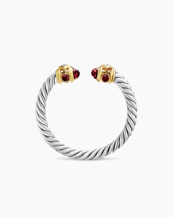 Bague Renaissance en argent sterling avec or jaune 14 carats et diamants, 2,3 mm