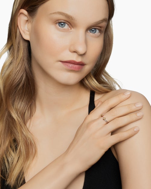 Womens Renaissance Ring in Sterling Silver with 14K Yellow Gold and Diamonds, 2.3mm