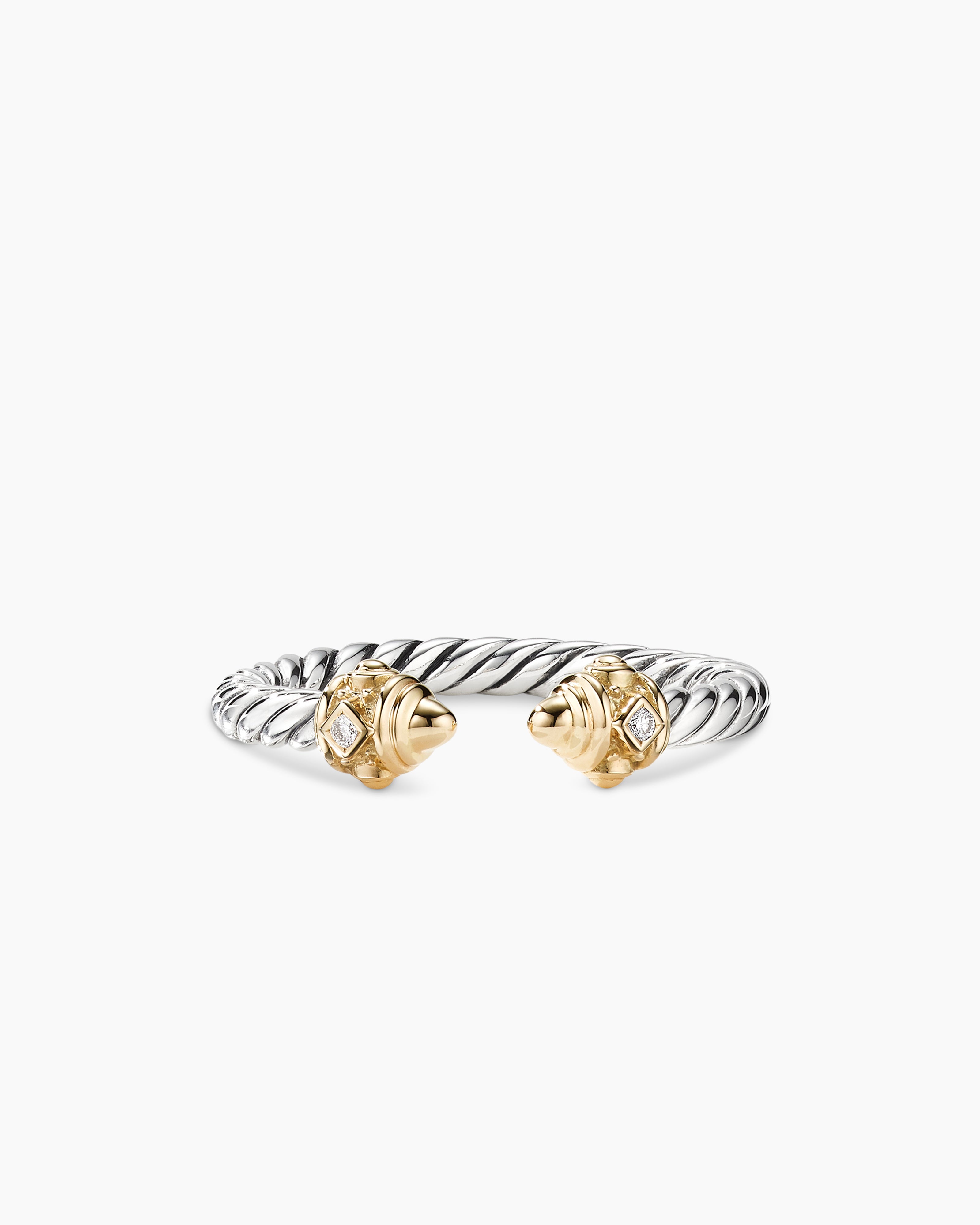 David Yurman Cable Collectibles Diamond Initial K Pinky Ring Size 3.5 18K  Gold
