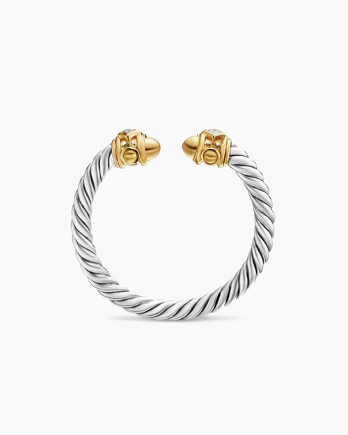 Womens Renaissance® Ring in Sterling Silver with 14ct Yellow Gold, Gold Domes and Diamonds, 2.3mm