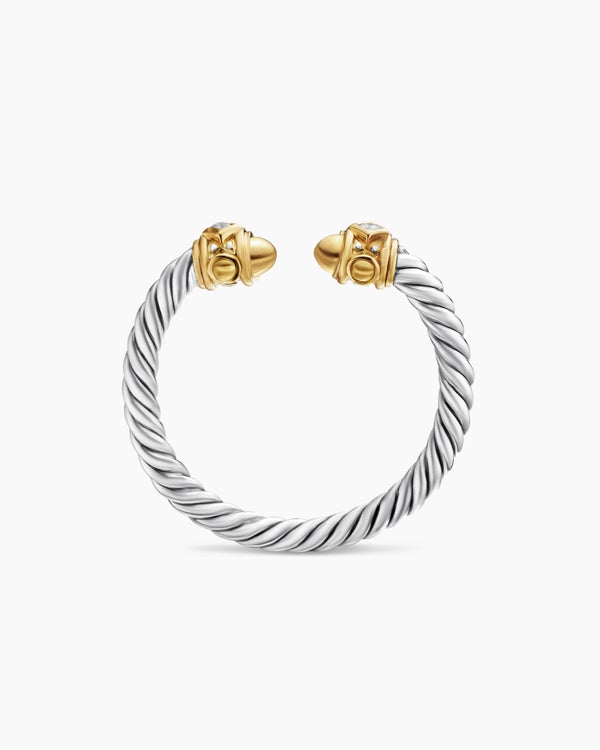 Renaissance Ring in Sterling Silver with 14K Yellow Gold and Diamonds, 2.3mm