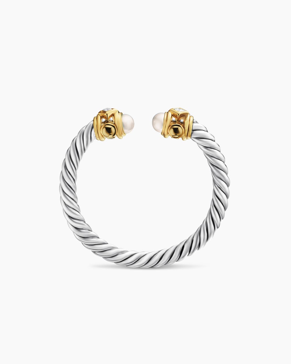 Womens Renaissance Ring in Sterling Silver with 14K Yellow Gold and Diamonds, 2.3mm