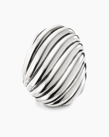 Sculpted Cable Ring in Sterling Silver, 30mm
