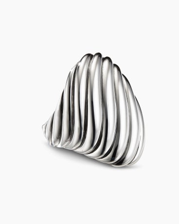 Sculpted Cable Ring in Sterling Silver, 30mm