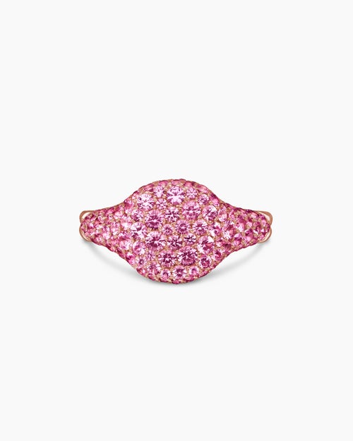 Womens Pavé Pinky Ring in 18K Rose Gold, 10mm