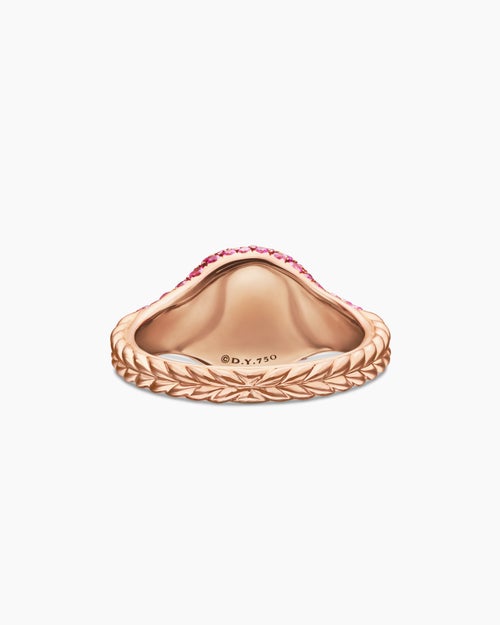 Womens Pavé Pinky Ring in 18K Rose Gold, 10mm
