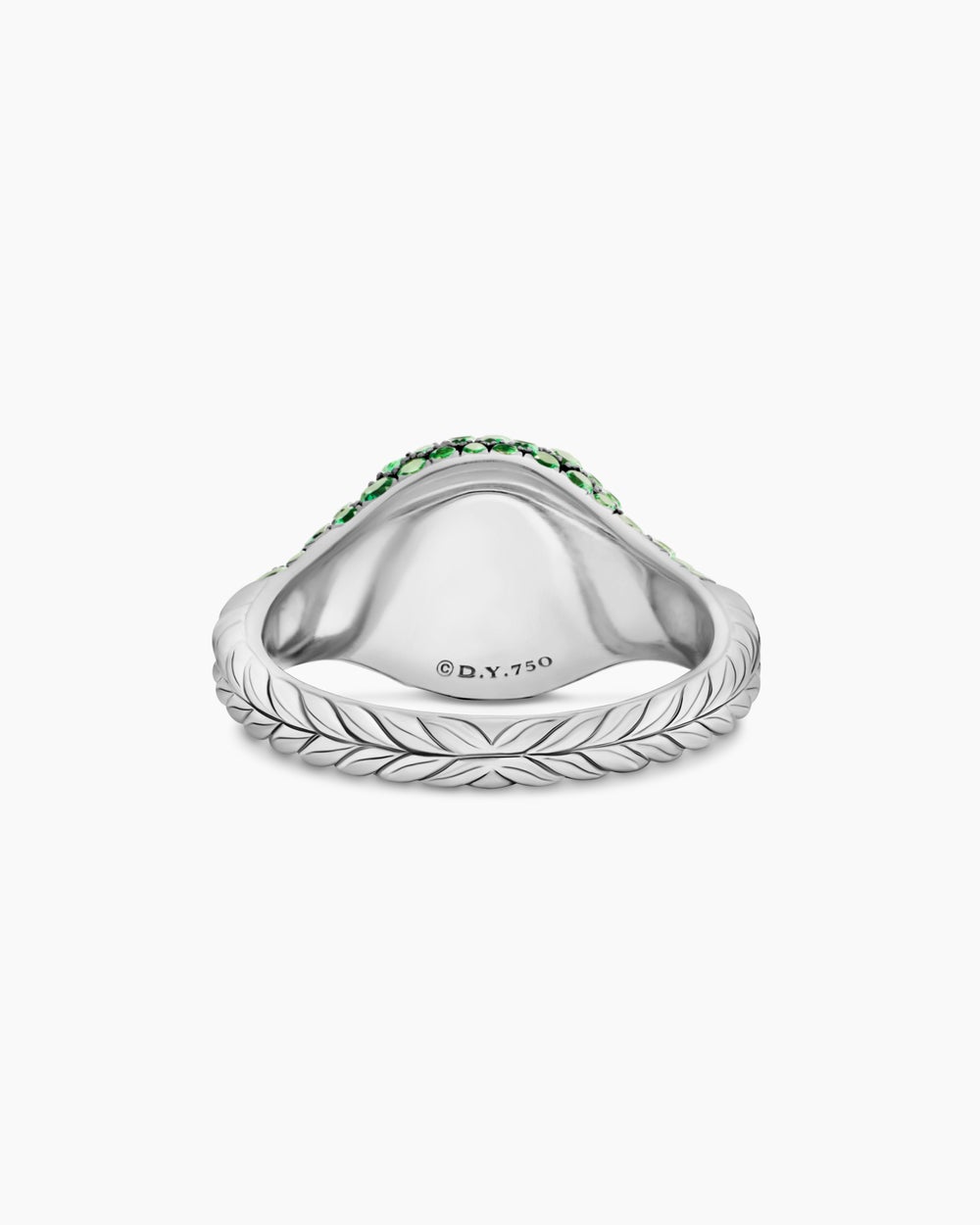 Womens Pavé Pinky Ring in 18K White Gold, 10mm