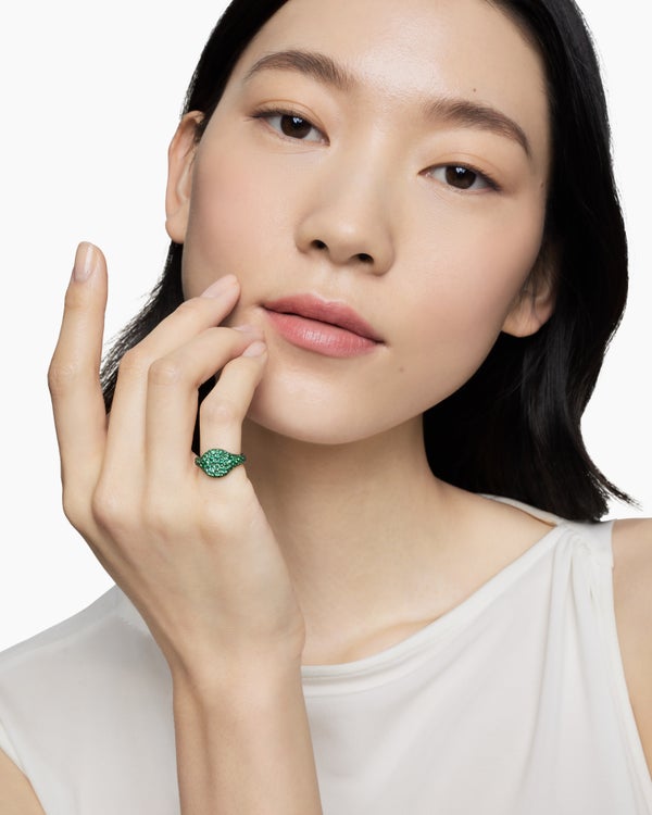 Pavé Pinky Ring in 18K White Gold, 10mm