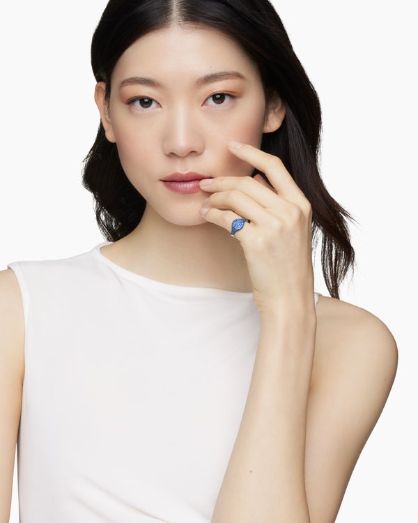 Pavé Pinky Ring in 18K White Gold, 10mm