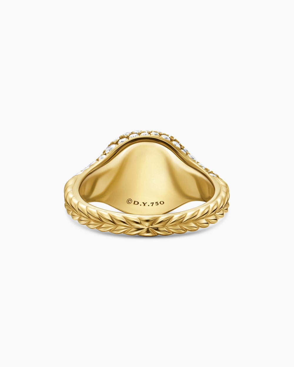 Womens Pavé Pinky Ring in 18ct Yellow Gold with Diamonds, 10mm