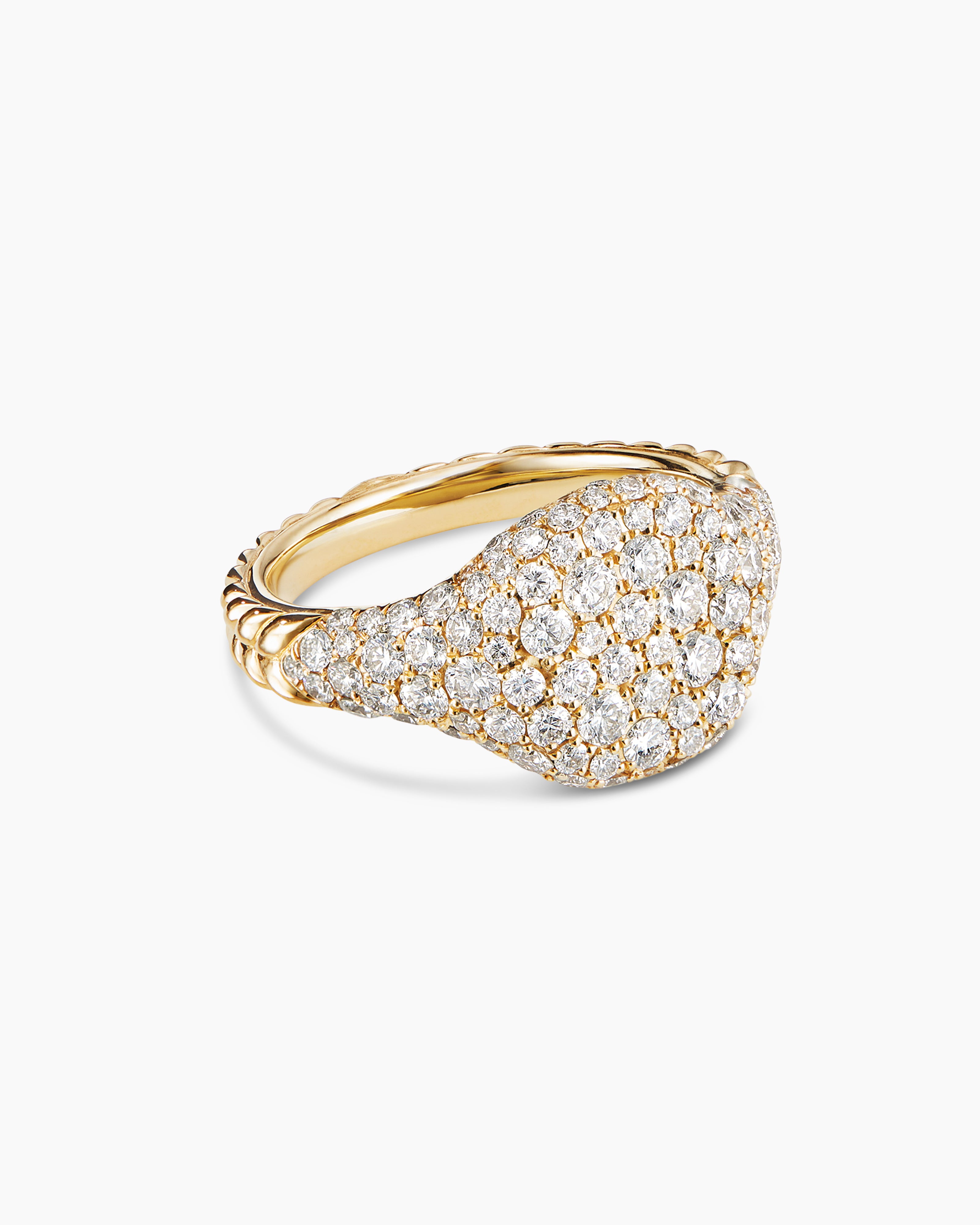 David Yurman - 18kt Yellow Gold Cable Collectibles Compass Diamond Mini Pinky Ring - Women - Diamond/18kt Gold - 3 - 88ADI