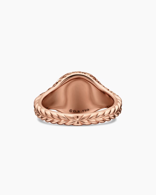 Pavé Pinky Ring in 18K Rose Gold with Diamonds, 10mm