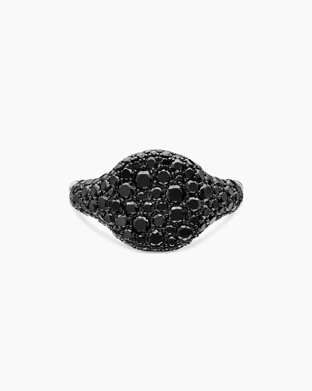 Womens Pavé Pinky Ring in 18K White Gold with Diamonds, 10mm