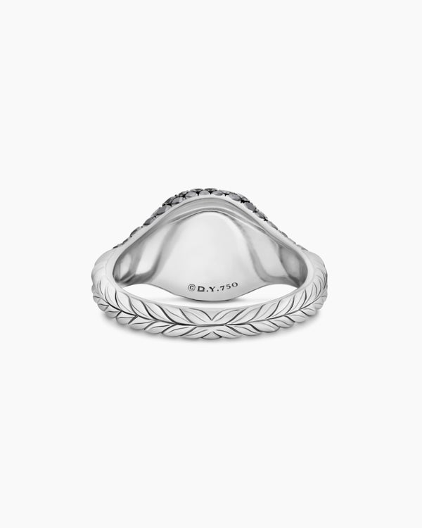 Pavé Pinky Ring in 18K White Gold with Diamonds, 10mm
