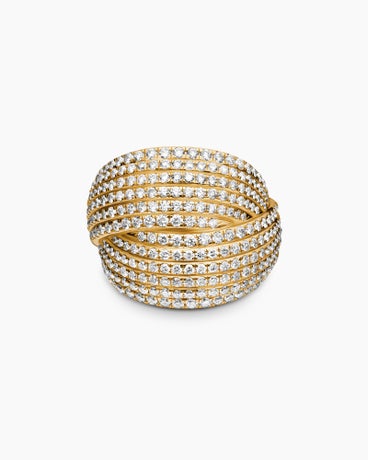DY Origami Ring in 18K Yellow Gold with Diamonds, 19.5mm
