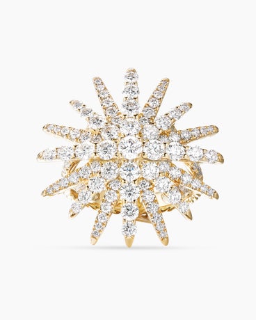 Starburst Ring in 18K Yellow Gold with Diamonds, 28mm