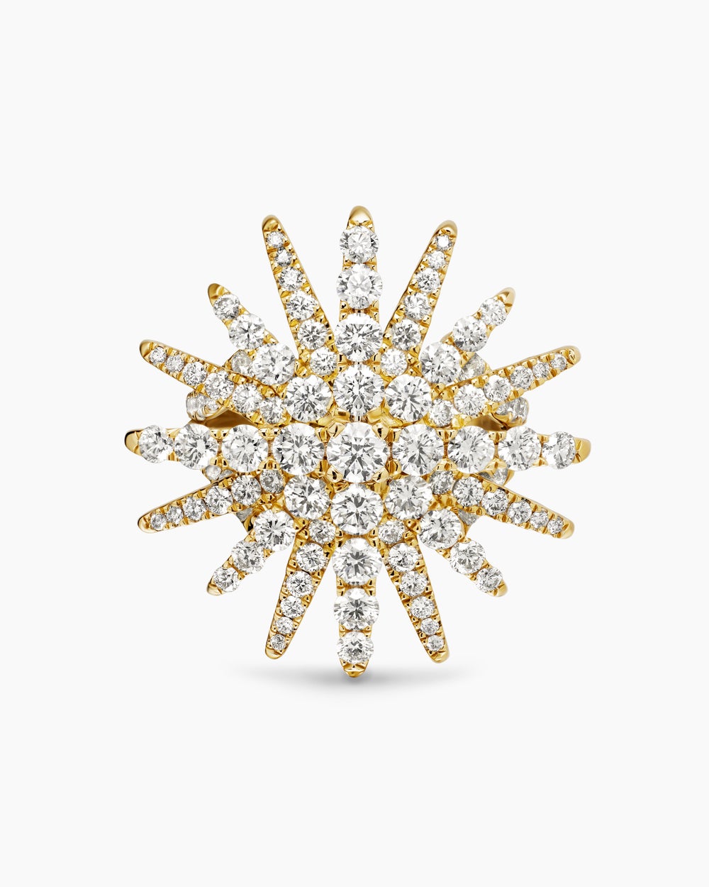 Bague Starburst en or jaune 18 carats avec diamants, 28 mm femmes
