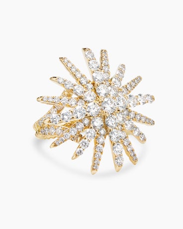 Starburst Ring in 18K Yellow Gold with Diamonds, 28mm