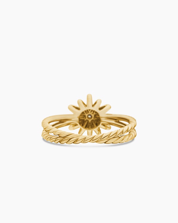 Starburst Ring in 18K Yellow Gold with Diamonds, 12mm