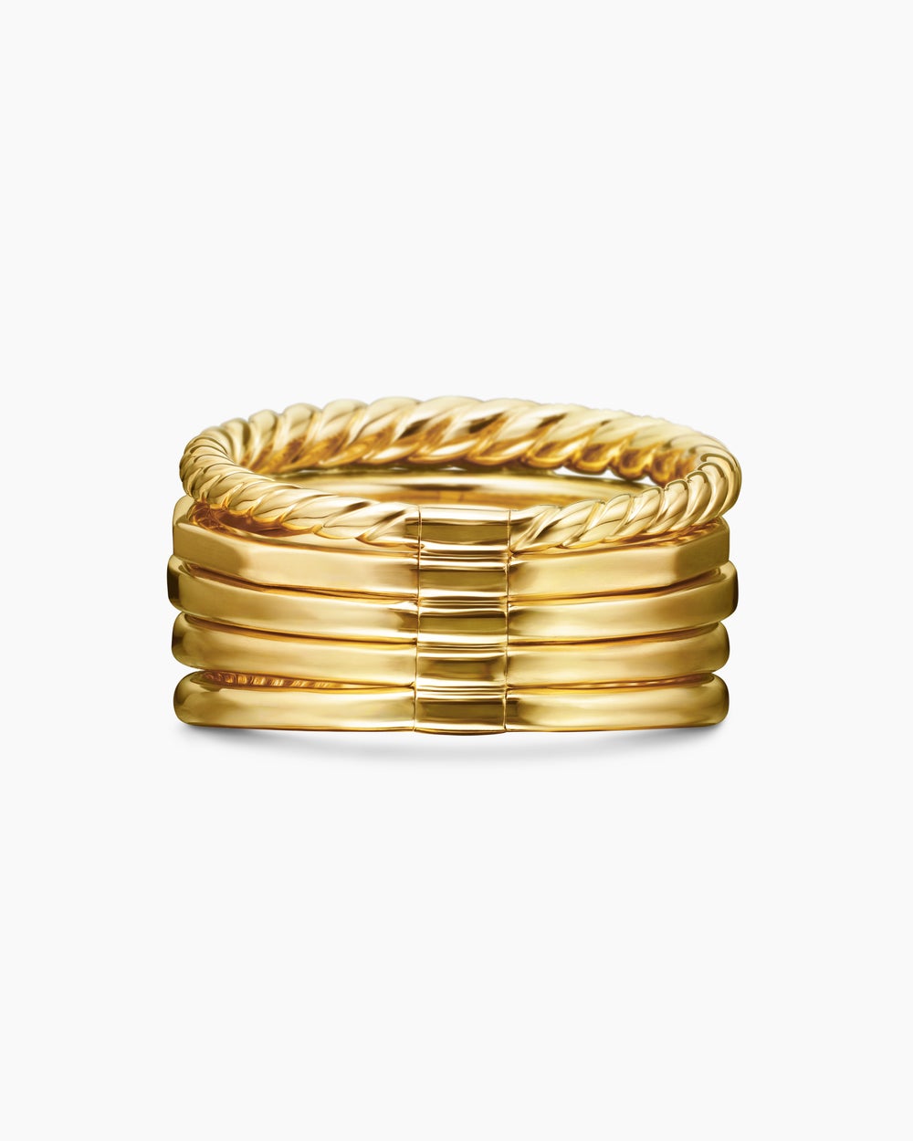 Womens Stax Statement Ring in 18ct Yellow Gold with Champagne Citrine and Diamonds, 14mm