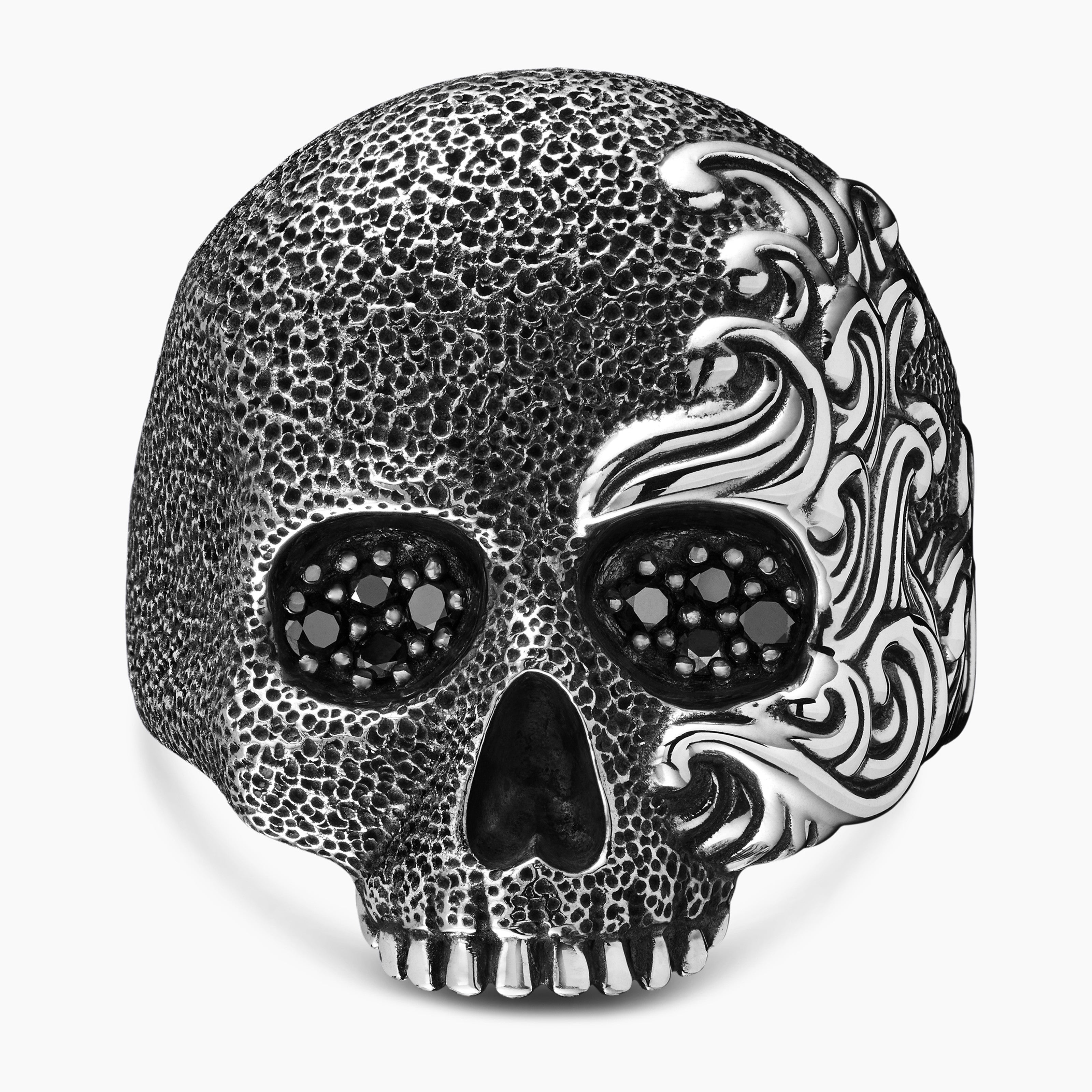 Waves Skull Ring in Sterling Silver, 24mm | David Yurman