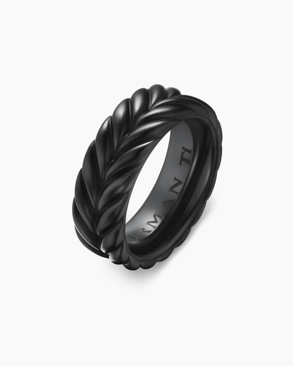 Anneau Chevron en titane noir, 9 mm hommes