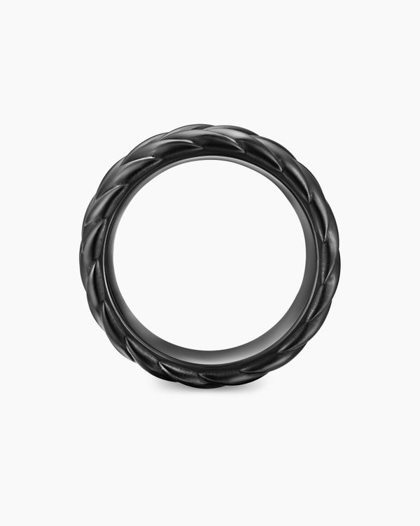 Anneau Chevron en titane noir, 9 mm