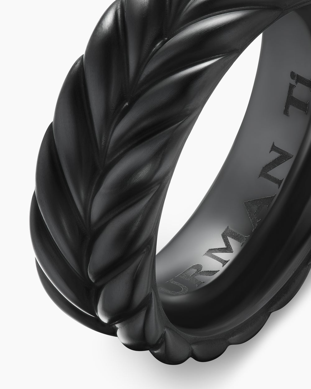 Anneau Chevron en titane noir, 9 mm hommes