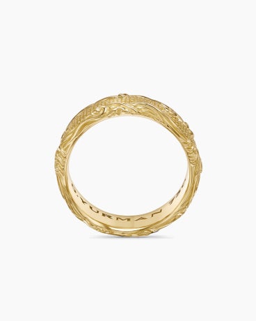 Waves Band Ring in 18K Yellow Gold, 7mm