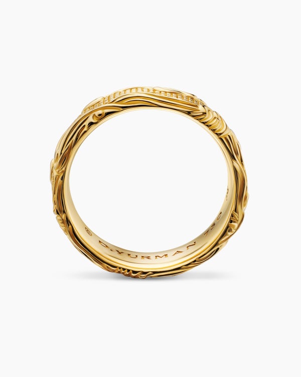 Anneau Waves en or jaune 18 carats, 7 mm