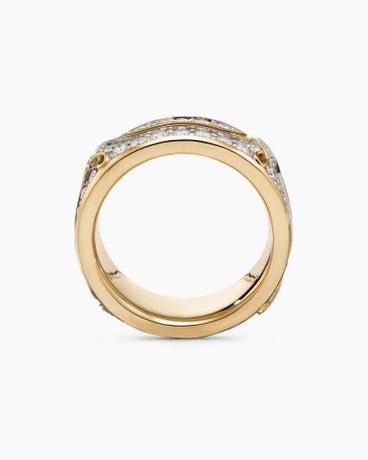 Armory Band Ring in 18K Yellow Gold with Diamonds, 8mm