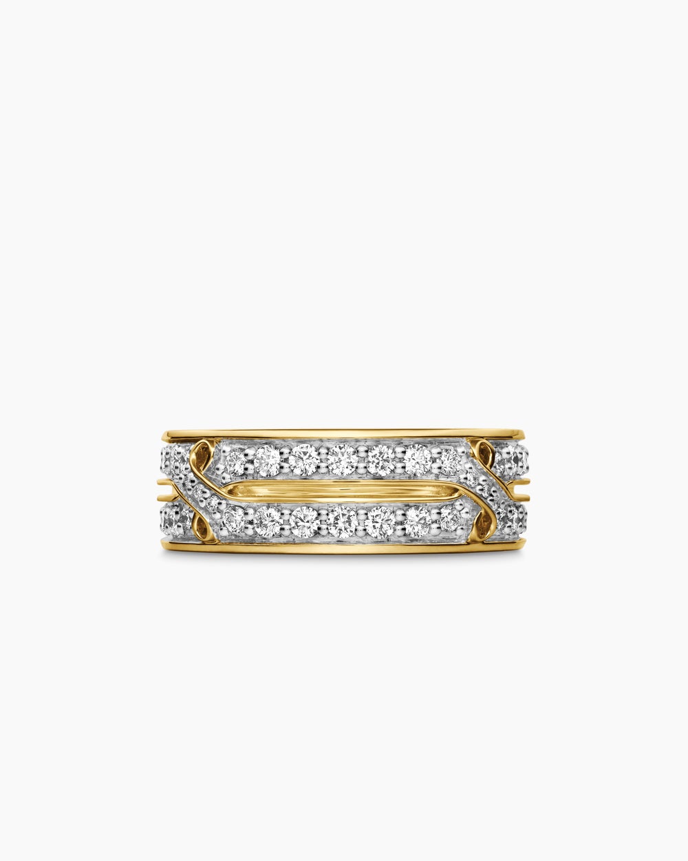 Anneau Armory en or jaune 18 carats avec diamants, 8 mm hommes