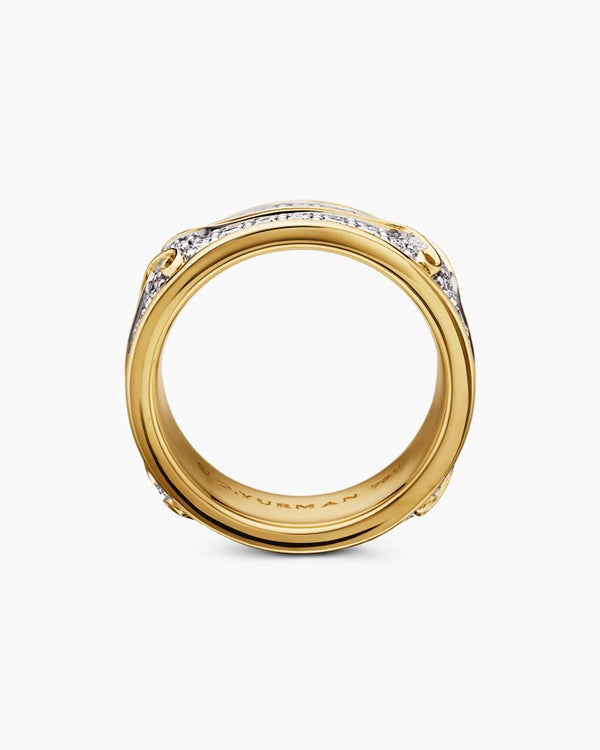 Armory® Band Ring in 18K Yellow Gold with Diamonds, 8mm