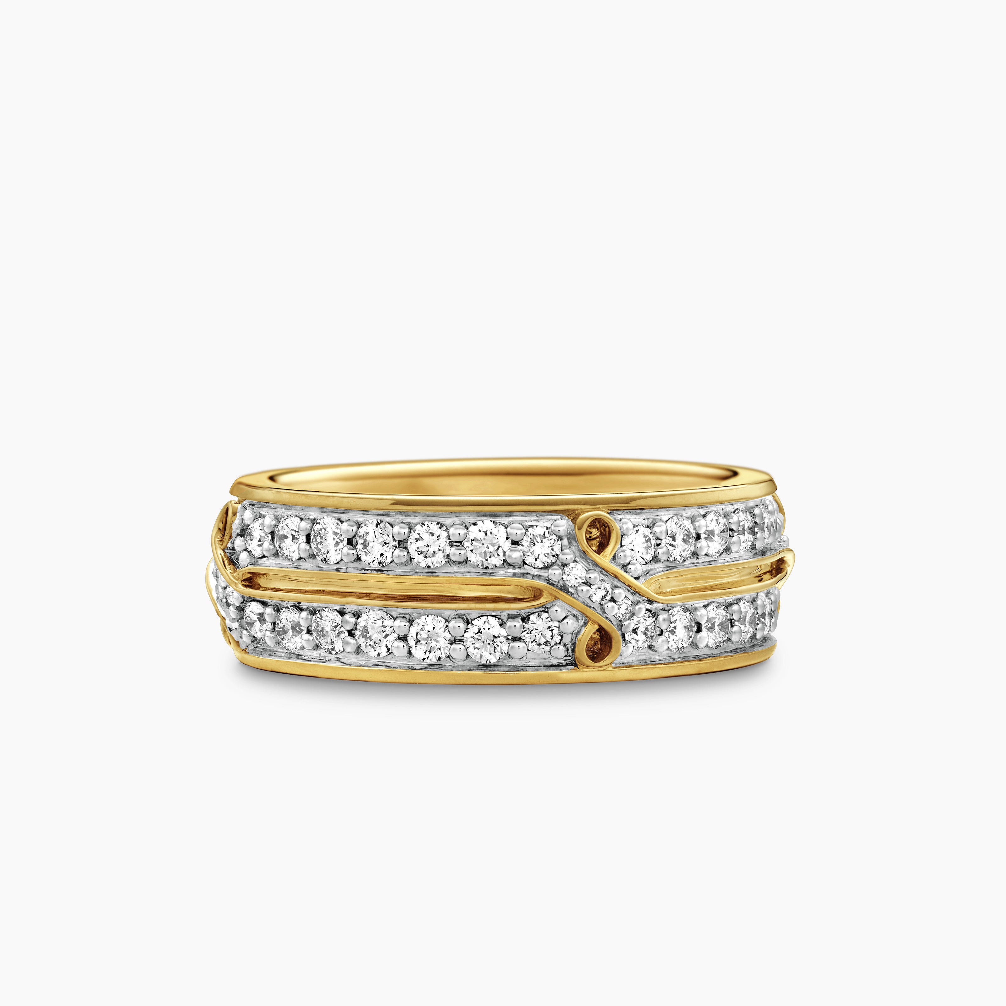 Anneau Armory en or jaune 18 carats avec diamants, 8 mm hommes 