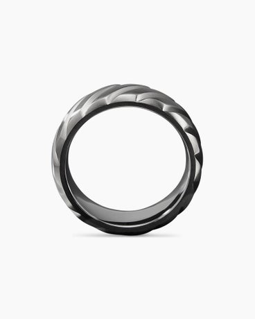 Modern Cable Band Ring in Grey Titanium, 9mm
