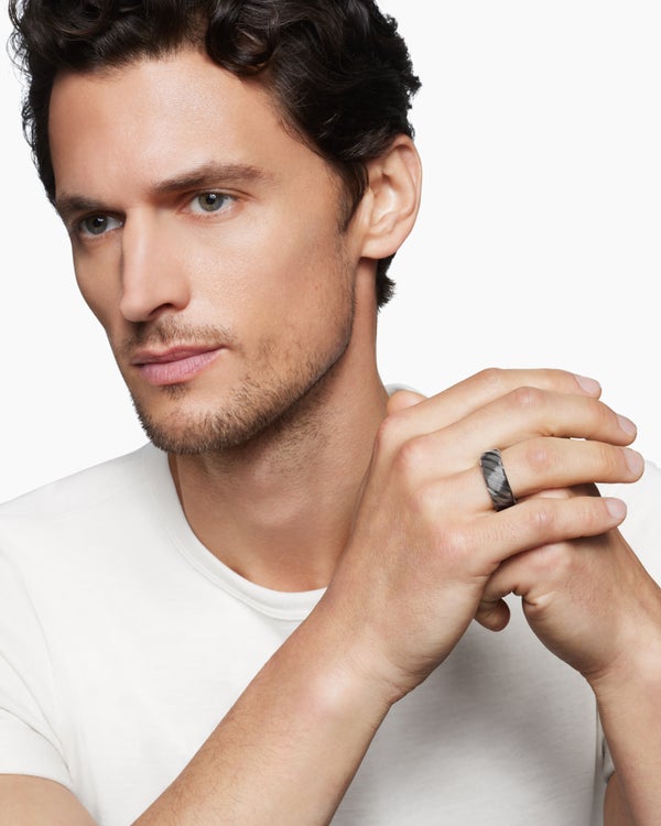 Anneau Modern Cable en titane gris, 9 mm